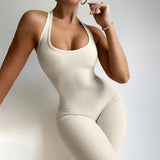 Sleeveless Rib Knitted Bodycon Jumpsuits