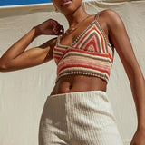 Striped Knitted Vintage Summer Crop Top - Kynaz 10.0 Fashion