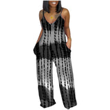 Women Tie Dye Print Sleeveless Jumpsuit